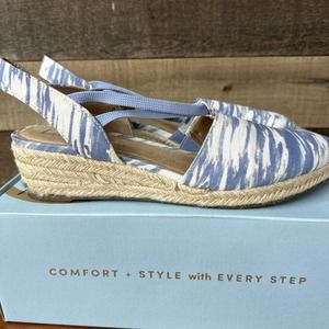 Life Stride Velocity 2.0 Katrina Espadrille Wedge Sandals Women’s US 9.5M Blue